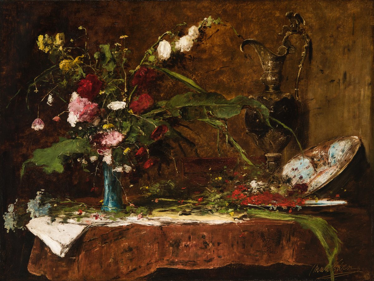 Nature morte aux fleurs et au pichet - Mihály Munkácsy
