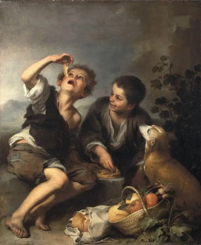 Crianças comendo um bolo - Bartolomé Esteban Murillo
