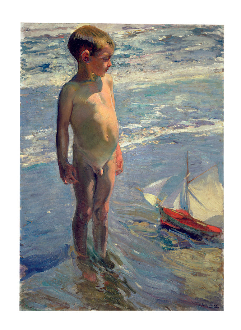Reproduction du tableau « Enfant au bateau - Joaquín Sorolla » par Alpha Reproduction en peinture à l’huile