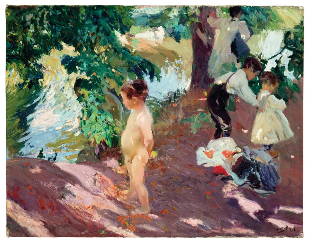 Reproduction du tableau « Le Bain à La Granja - Joaquín Sorolla » par Alpha Reproduction en peinture à l’huile