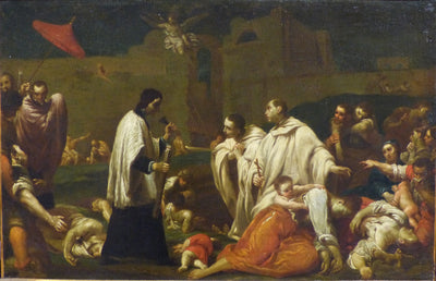 Bartolomeo Tolomeï au milieu des victimes de la peste noire à Sienne en 1348 - Giuseppe Maria Crespi