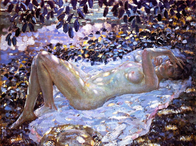 Nua sob uma luz manchada - Frederick Carl Frieseke