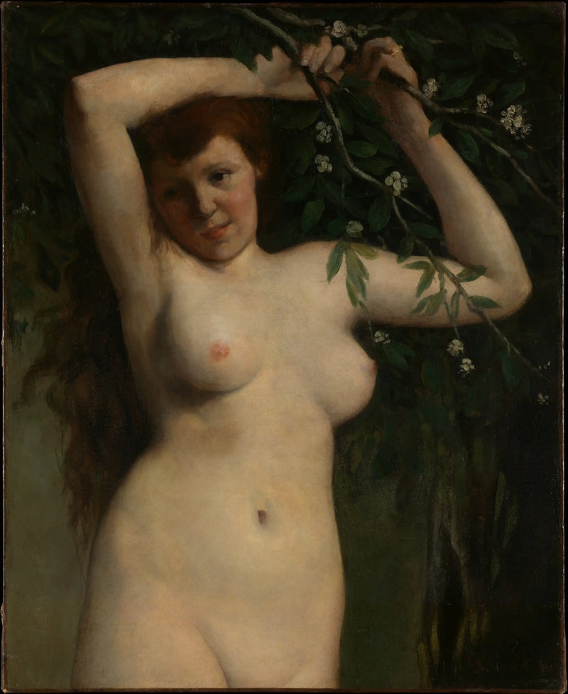 Nu na rama com flores - Gustave Courbet
