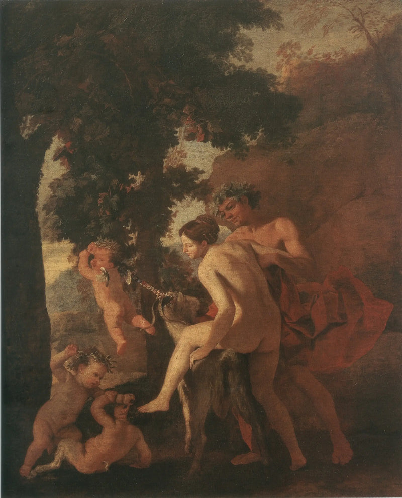 Ninfa cavalgando um bode - Nicolas Poussin