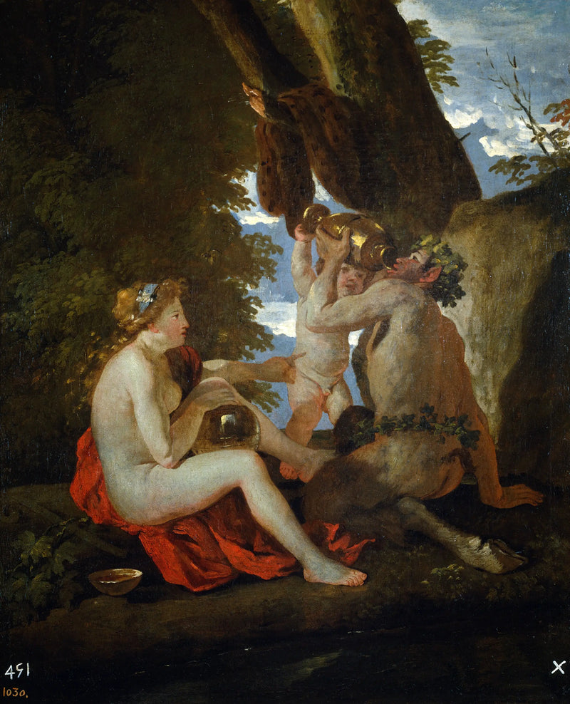 Cena de festa de vinho - Nicolas Poussin