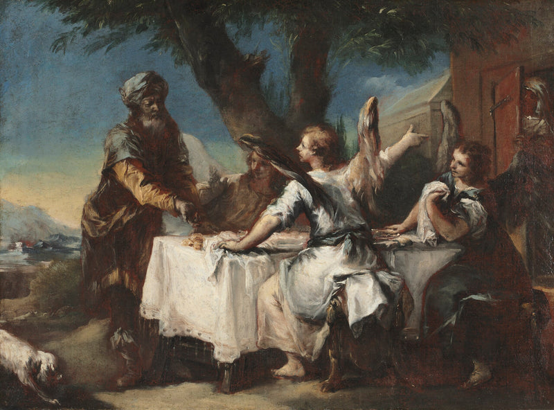 Abraham recebe os três anjos - Francesco Guardi