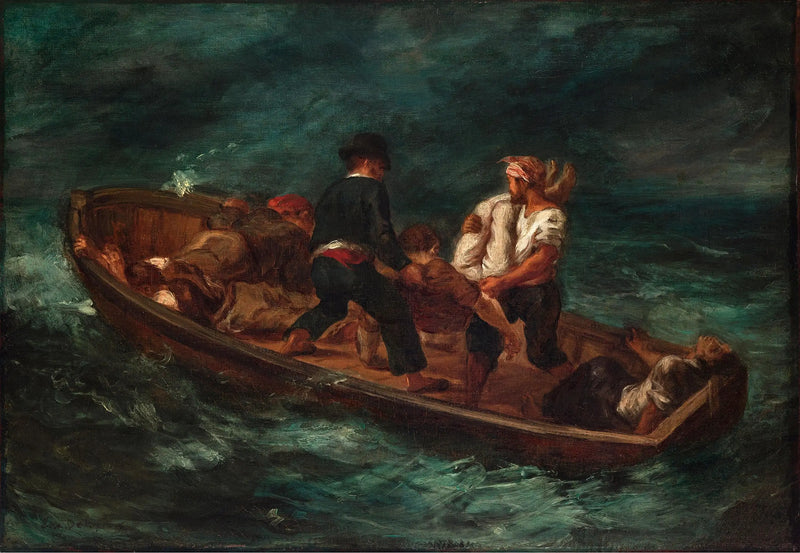 Após o naufrágio (O barco de Dom Juan - o cadáver é jogado na água) - Eugène Delacroix