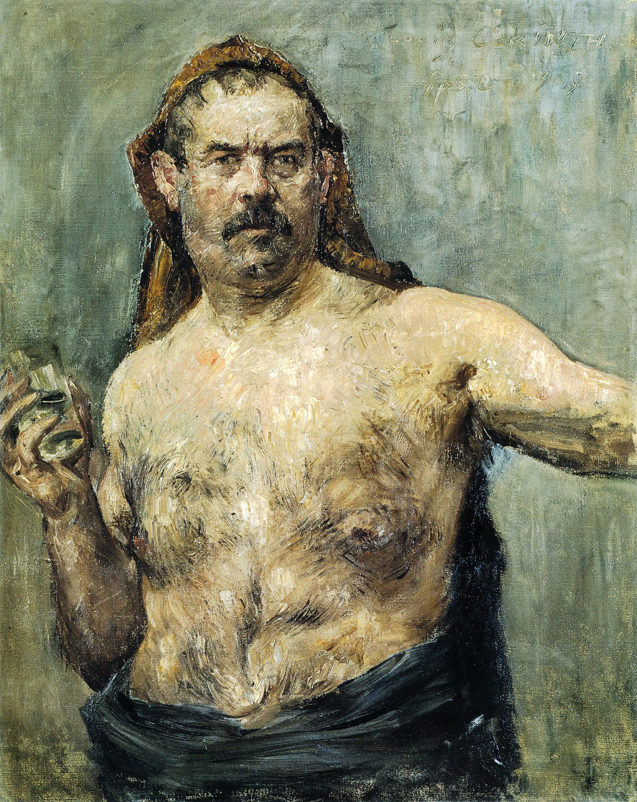 Autoportrait au verre - Lovis Corinth