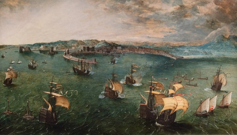 Batalha naval no golfo de Nápoles - Pieter Brueghel, o Velho