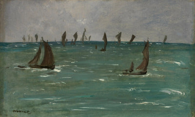 Reproduction du tableau « Bateaux à Berck-sur-Mer - Édouard Manet » par Alpha Reproduction en peinture à l’huile