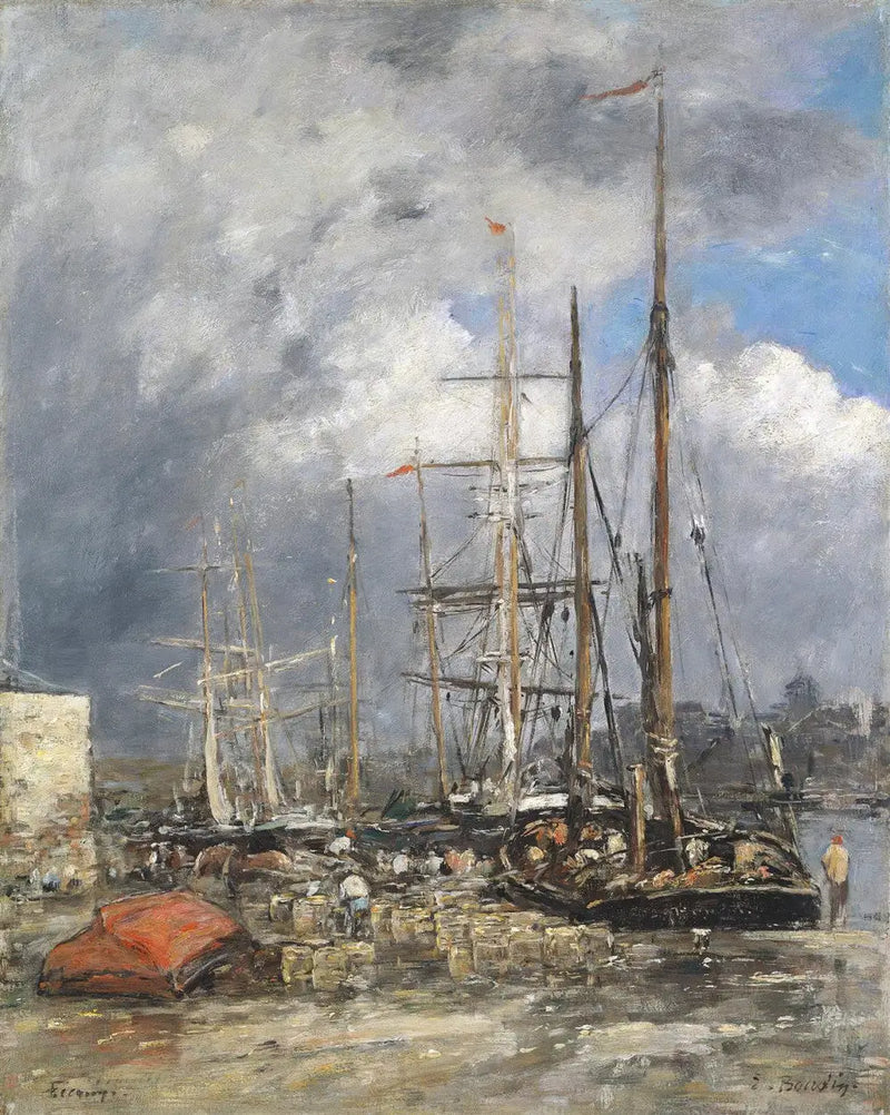Barcos de pesca em Fécamp - Eugène Boudin