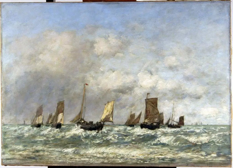 Berck: a partida dos barcos - Eugène Boudin