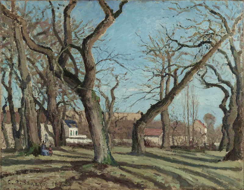Madeira de castanheira em Louveciennes - Camille Pissarro