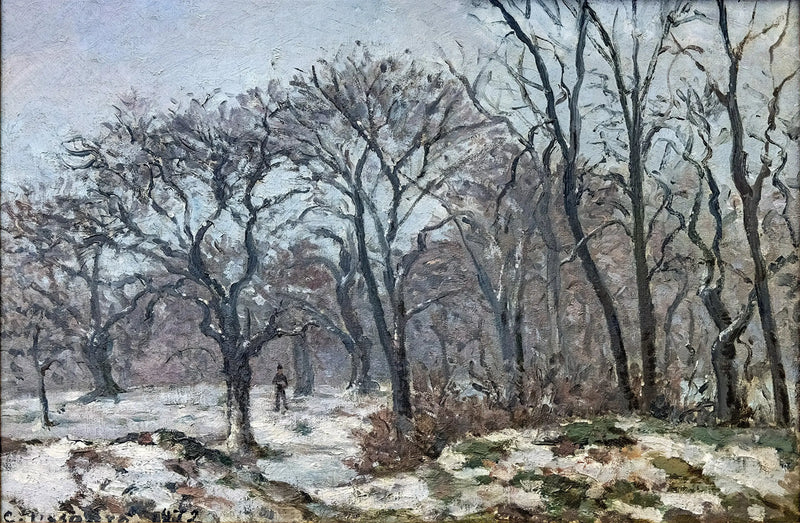 Madeira de castanheiro no inverno, Louveciennes - Camille Pissarro
