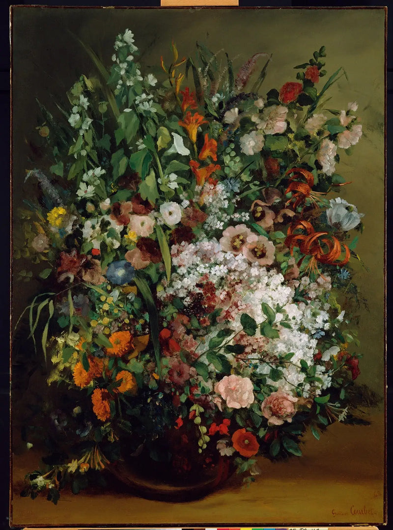 Buquê de flores em um vaso - Gustave Courbet