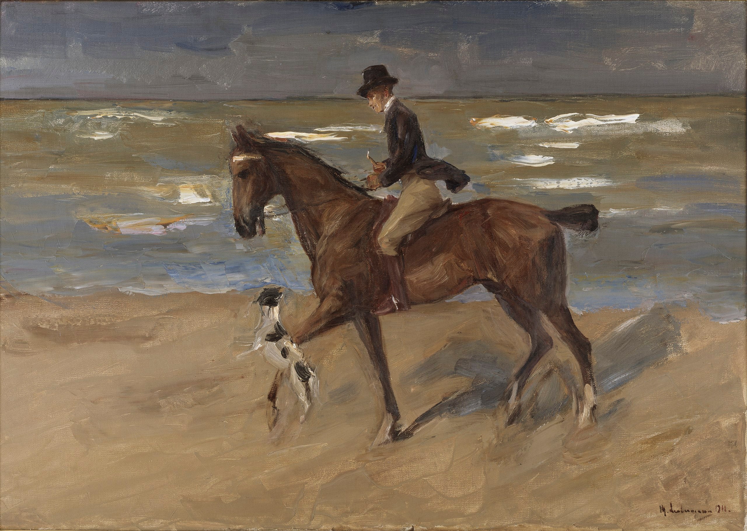 Cavaleiro na praia - Max Liebermann