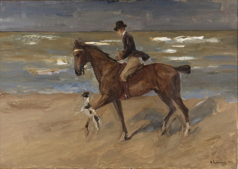 Cavaleiro na praia - Max Liebermann