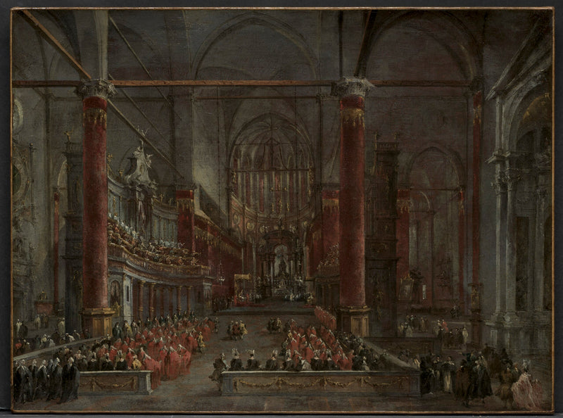 Cerimônia pontifical na igreja de São João Batista de Veneza, 1782 - Francesco Guardi
