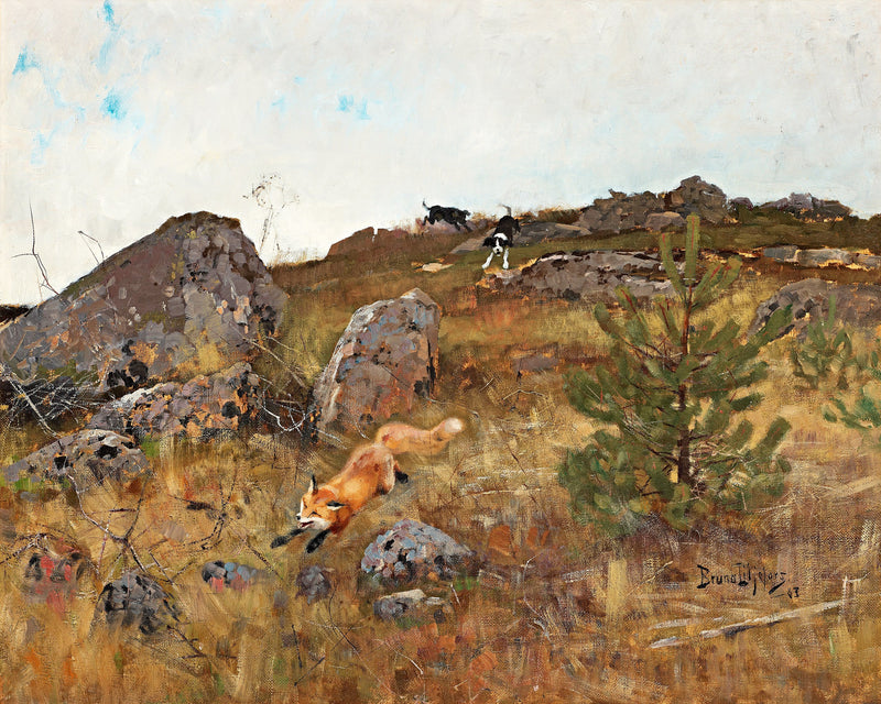 Chiens de chasse au renard en automne - Bruno Liljefors