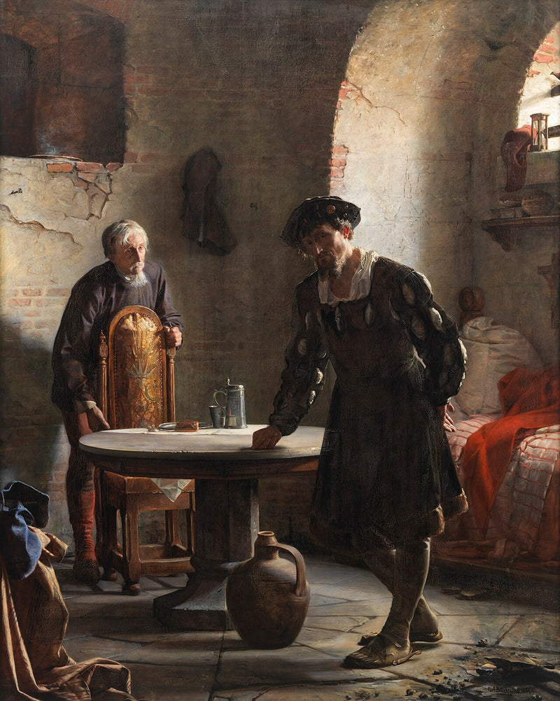 Cristiano II na prisão no castelo de Sønderborg - Carl Heinrich Bloch