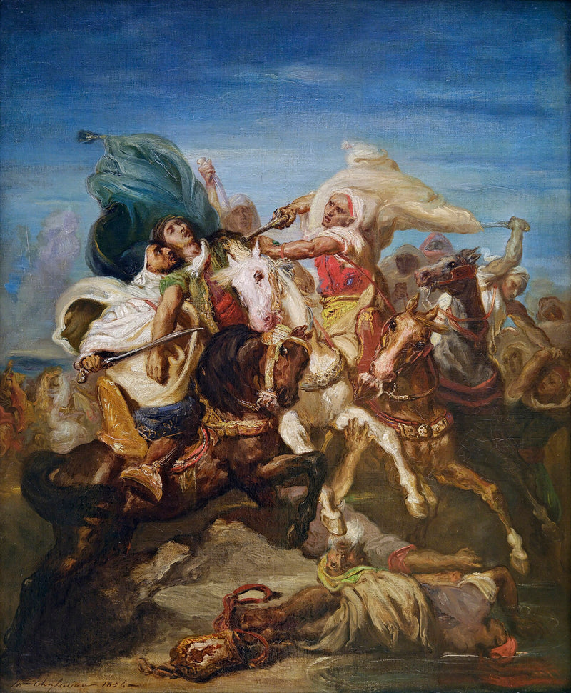 Combate de cavaleiros árabes - Théodore Chassériau