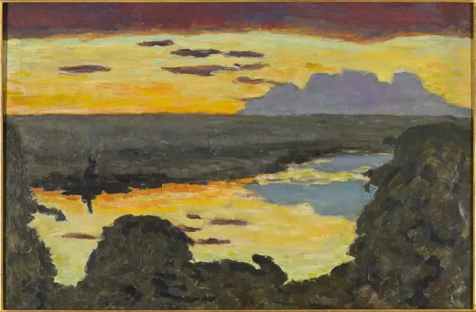 Pôr do sol, margem do rio - Pierre Bonnard