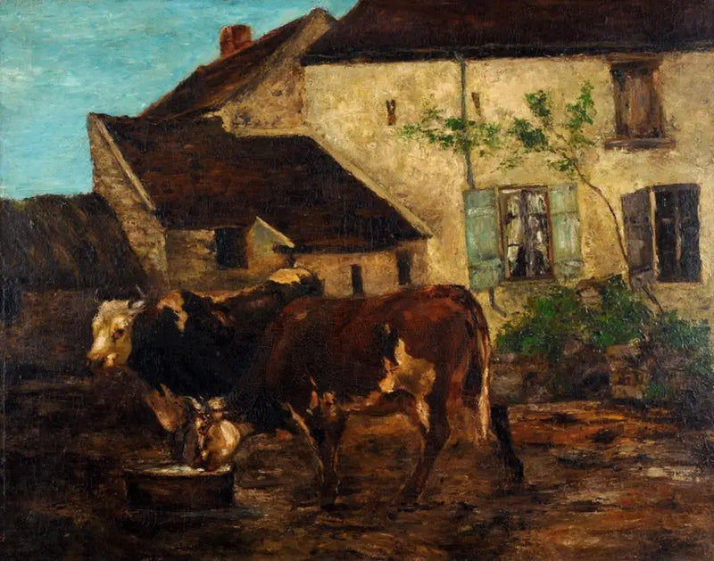 Pátio de fazenda perto de Étretat - Gustave Courbet