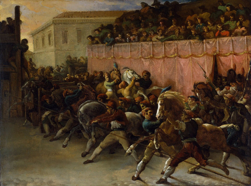 Corrida de cavalos livres em Roma - Théodore Géricault