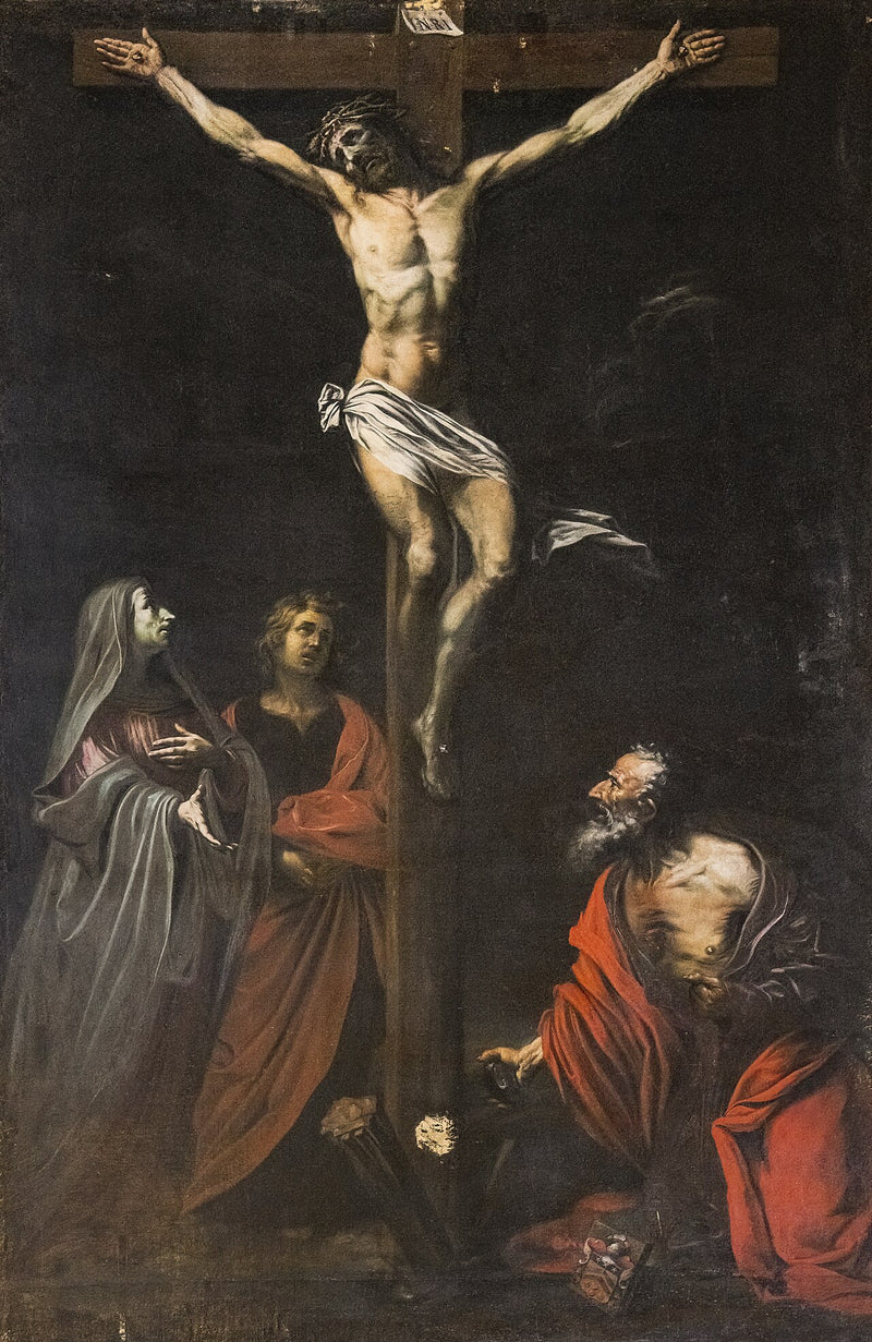 Crucificação com a Virgem, São João e São Jerônimo - Jusepe de Ribera