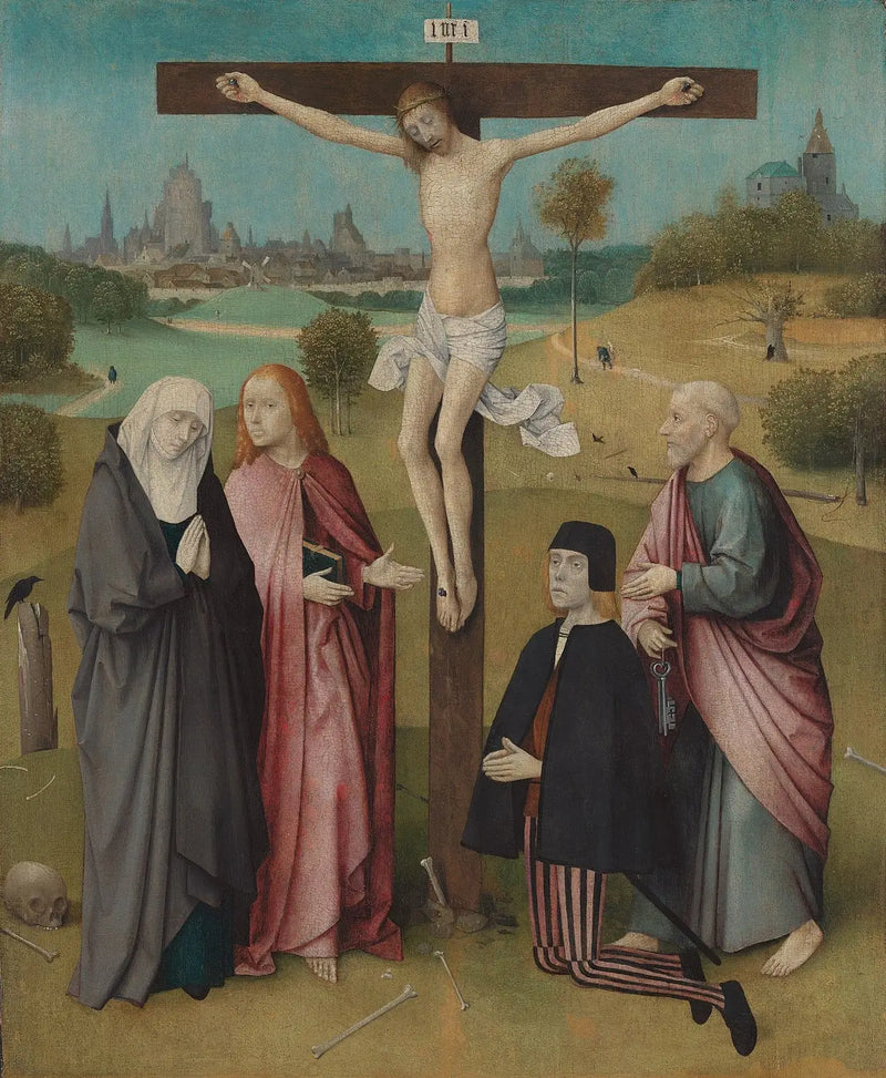 Crucificação com um doador - Hieronymus Bosch