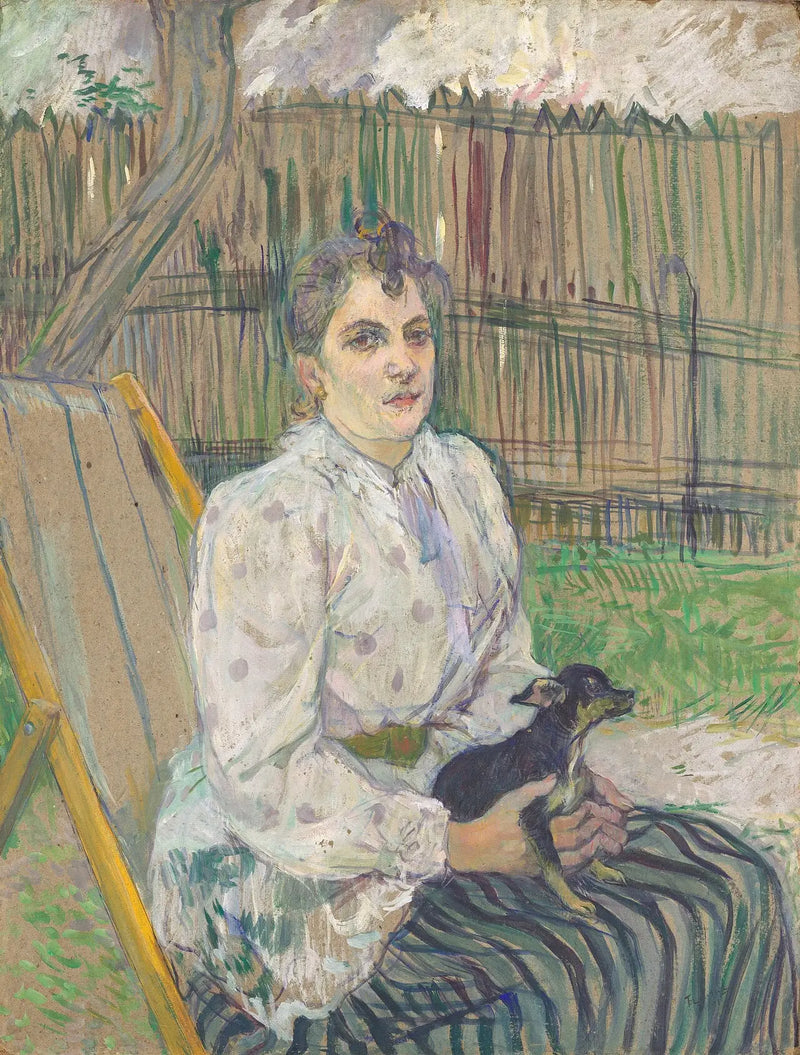 Dama com um cachorro - Henri de Toulouse-Lautrec