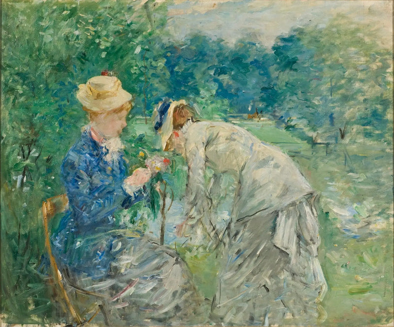 Mulheres colhendo flores - Berthe Morisot
