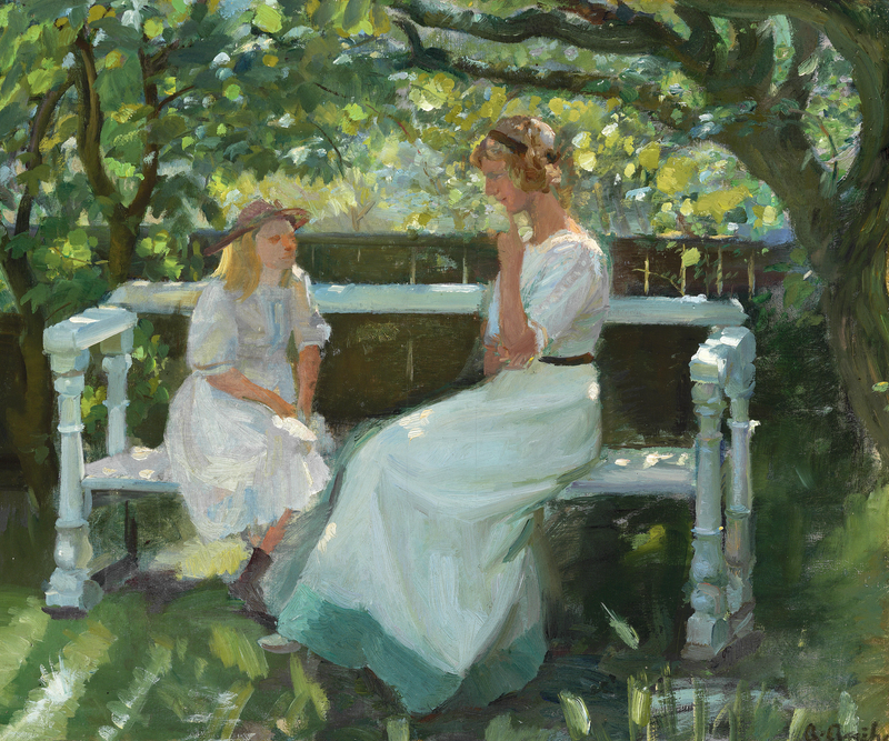 No jardim. - Anna Ancher
