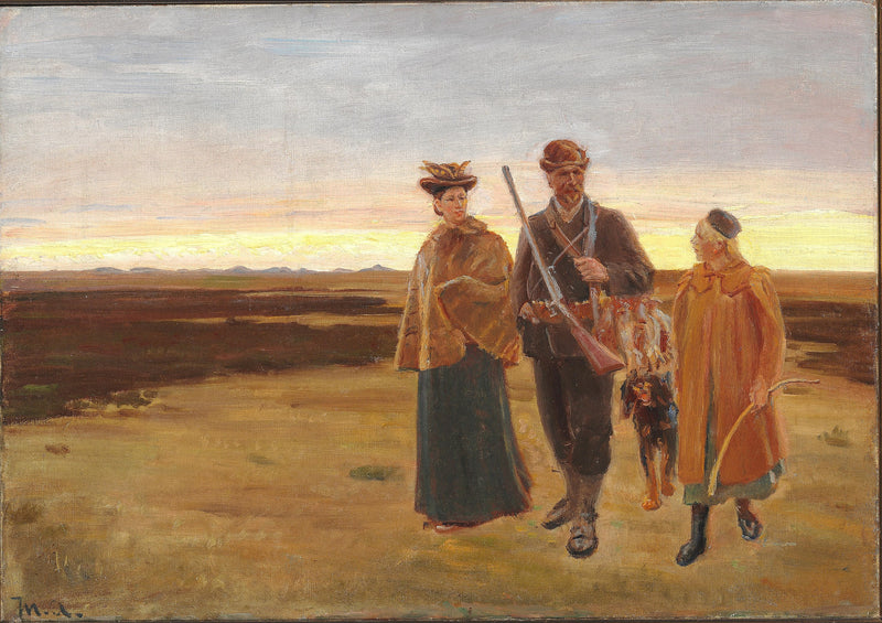 De retour de la chasse. Étudier. - Michael Peter Ancher
