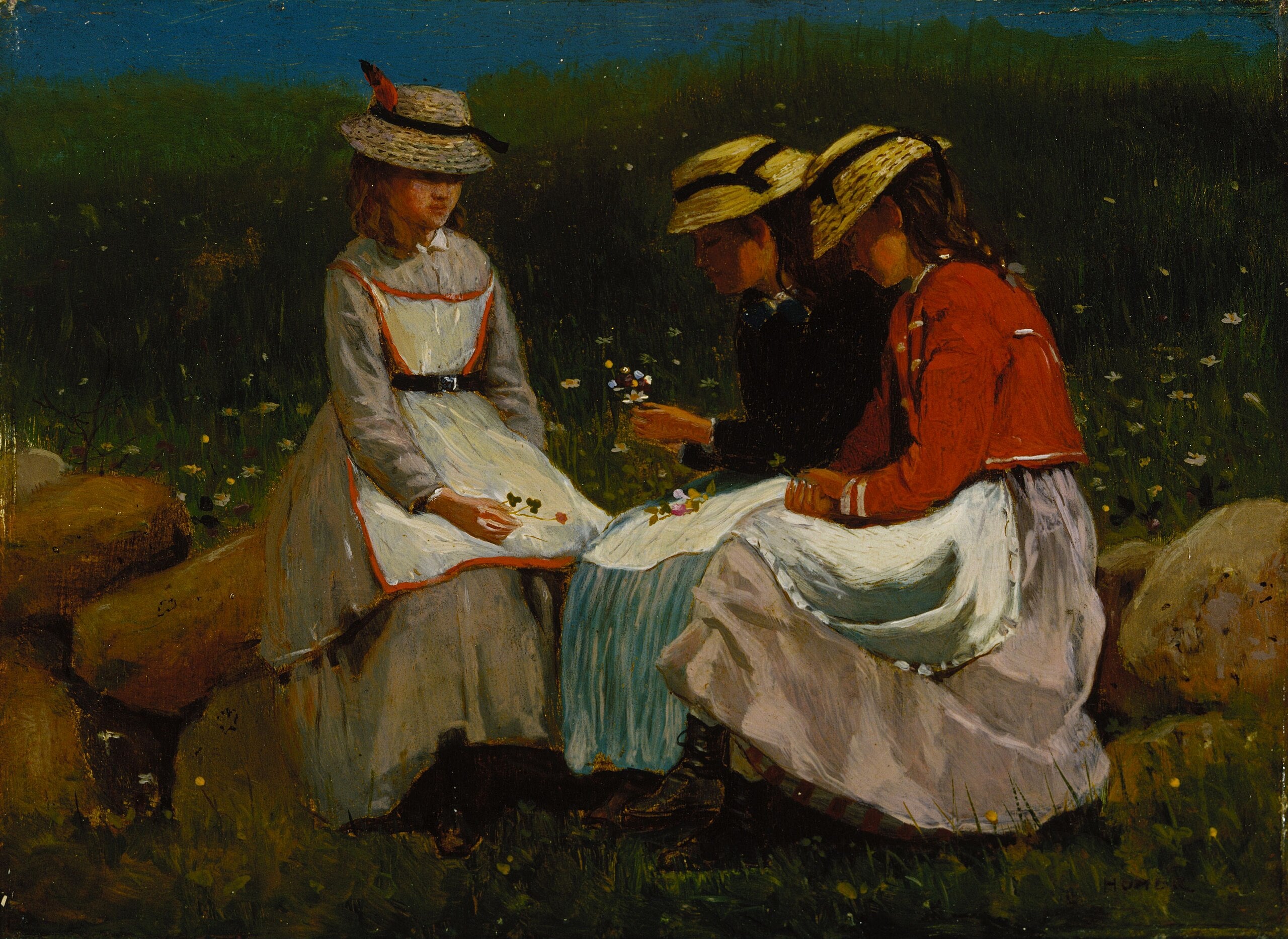 Des filles dans un paysage - Winslow Homer