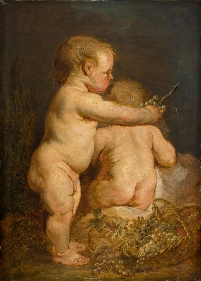 Dois crianças nuas com uvas - Antoine van Dyck