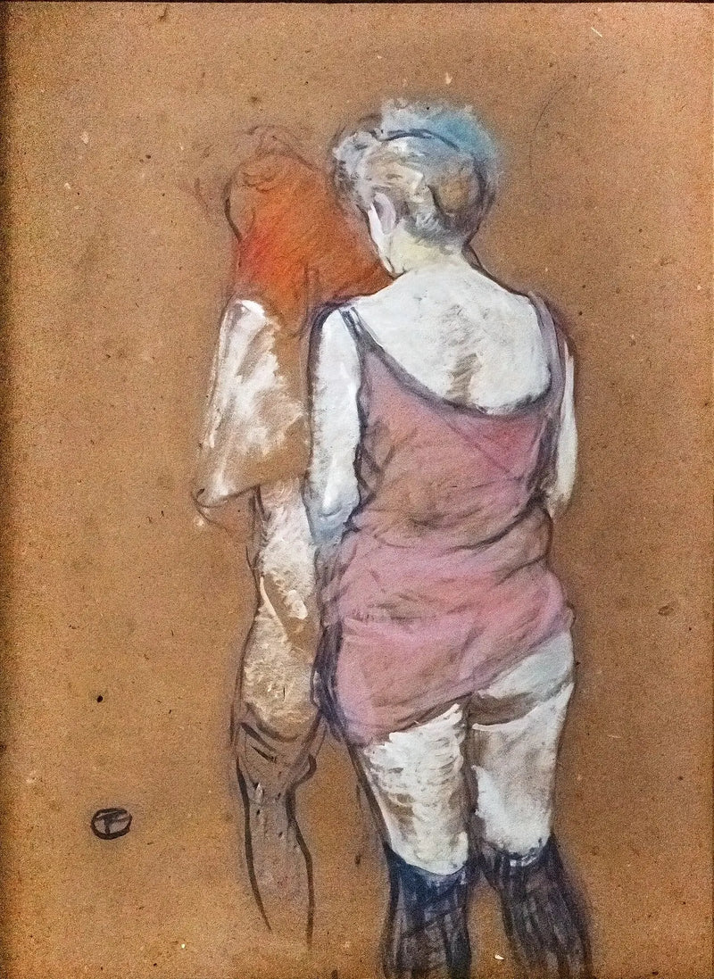 Duas mulheres semi-nuas de costas. Casa da rua dos Moinhos - Henri de Toulouse-Lautrec