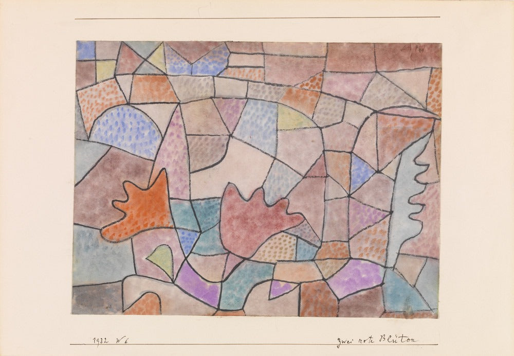 Duas flores vermelhas (Zwei rote Blüten) - Paul Klee