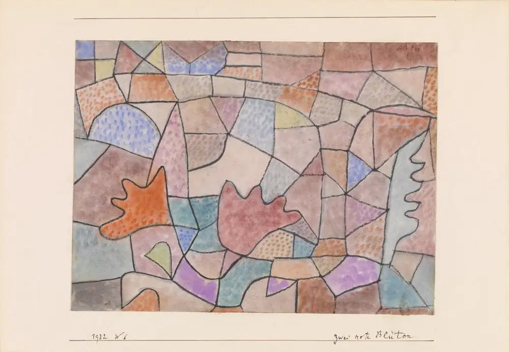 Deux fleurs rouges (Zwei rote Blüten) - Paul Klee - Alpha Reproduction