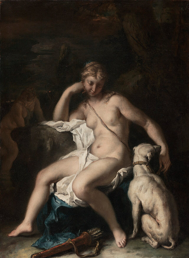 Diana e seu cachorro - Sebastiano Ricci