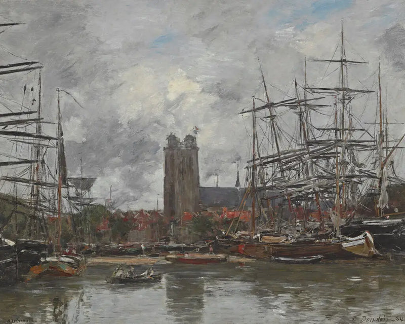 Dordrecht - Vista do porto - Eugène Boudin
