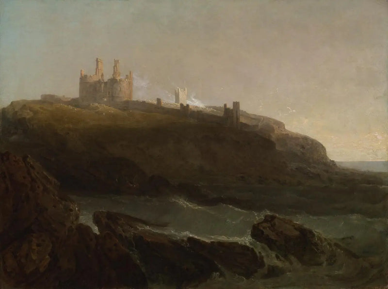 Castelo de Dunstanburgh, costa nordeste de Northumberland, amanhecer após uma noite tempestuosa - J. M. W. Turner