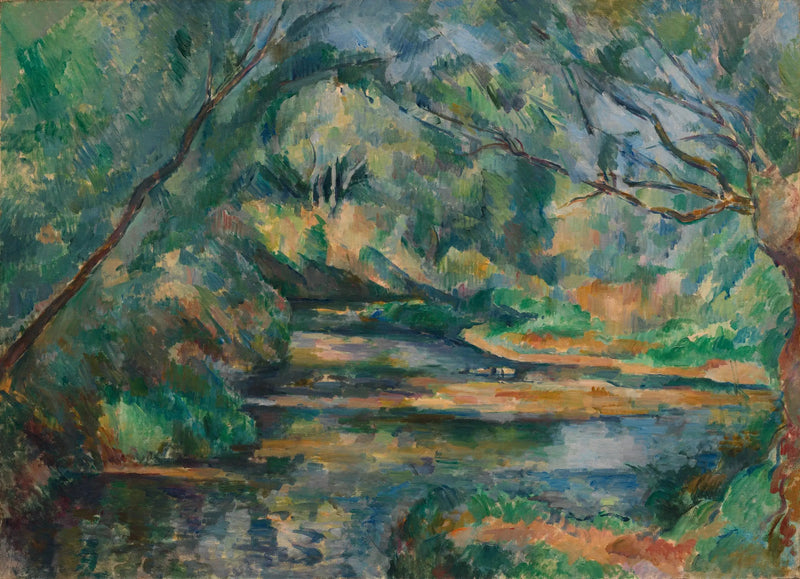 Água corrente em sub-bosque - Paul Cézanne