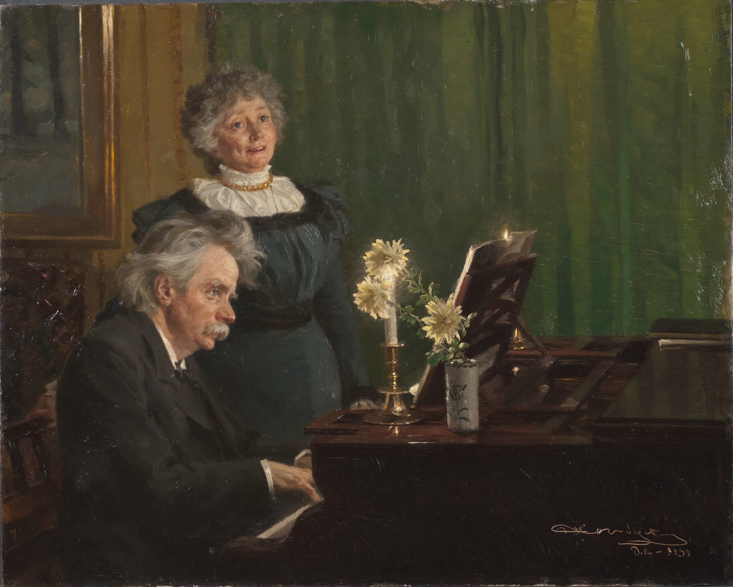 Edvard Grieg acompanhando sua esposa - Peder Severin Krøyer