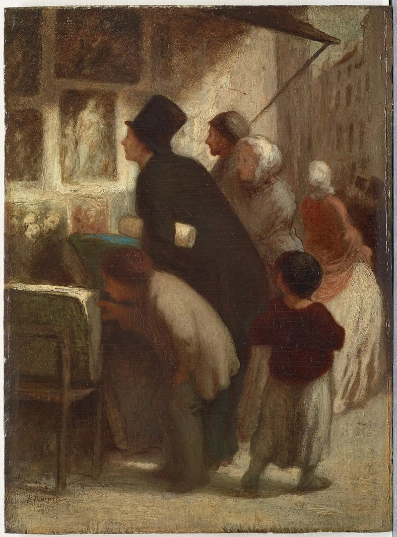 Fora da loja do marchand de estampes - Honoré Daumier