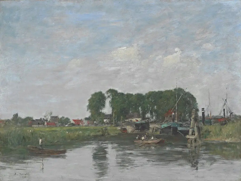 Arredores de Dordrecht. Estaleiro de reparo de barcos - Eugène Boudin