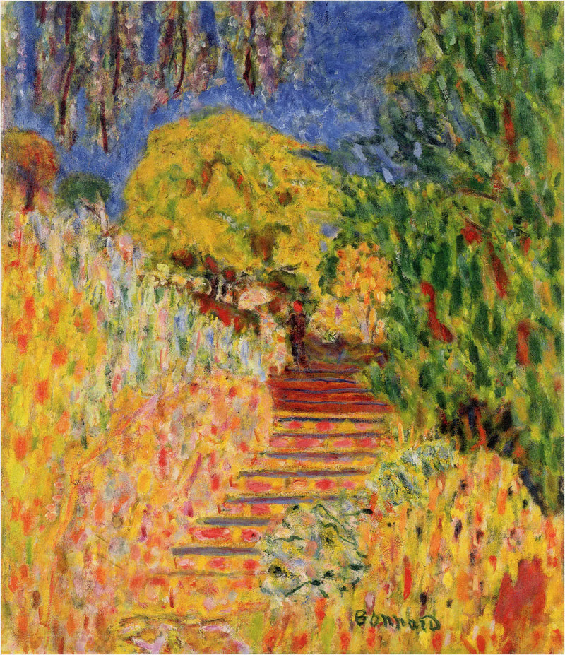 Escadas com Mimosa - Pierre Bonnard