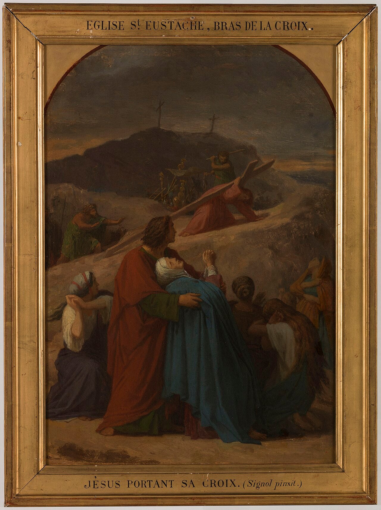 Esquisse pour l'église Saint-Eustache : Jésus portant sa croix, La Vierge sur le chemin du Calvaire - Émile Signol