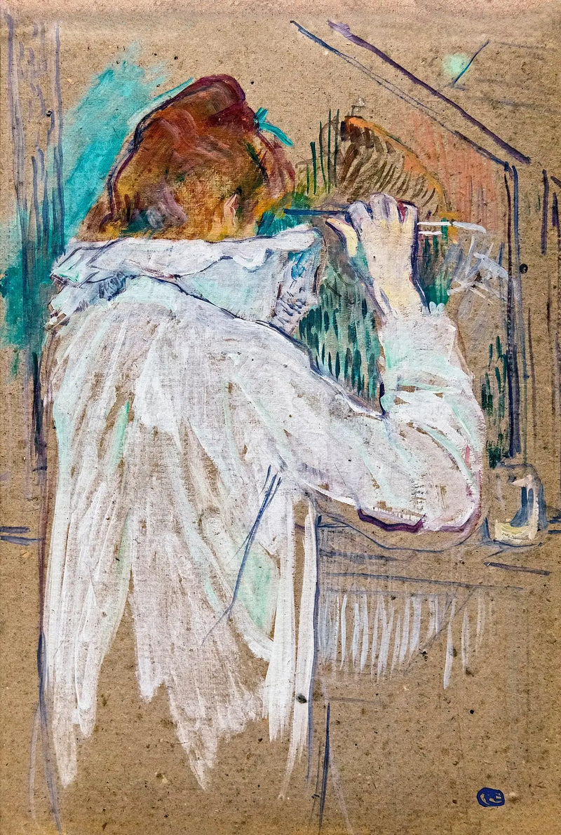 Mulher se encaracolando - Henri de Toulouse-Lautrec