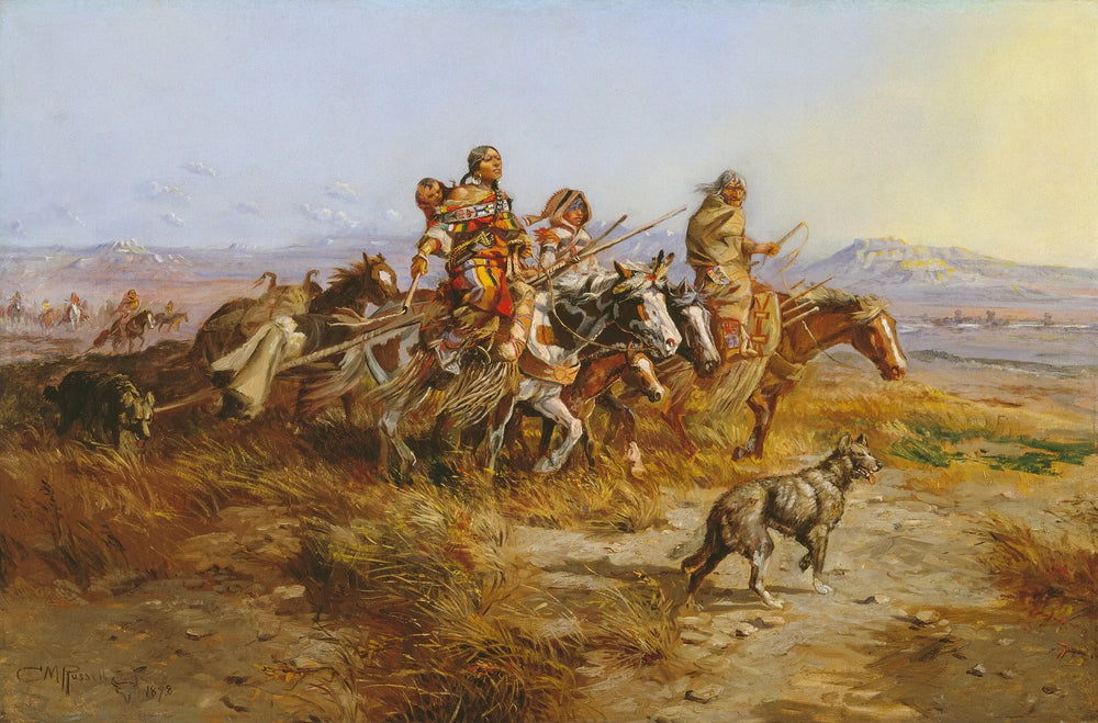 Femmes indiennes en mouvement - Charles Marion Russell - Alpha Reproduction